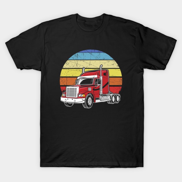 Retro Vintage Trucker Big Rig Semi-Trailer Truck Driver T-Shirt by captainmood